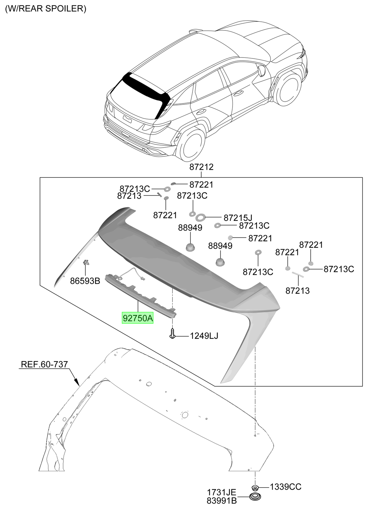 Tercera Luz Freno Original Para Hyundai Tucson 2021-2025