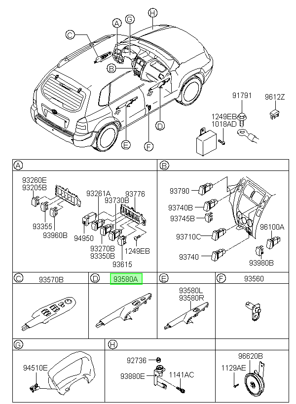 O-comando Alza Vidrio Orig. Para Hyundai Tucson 2005-2010