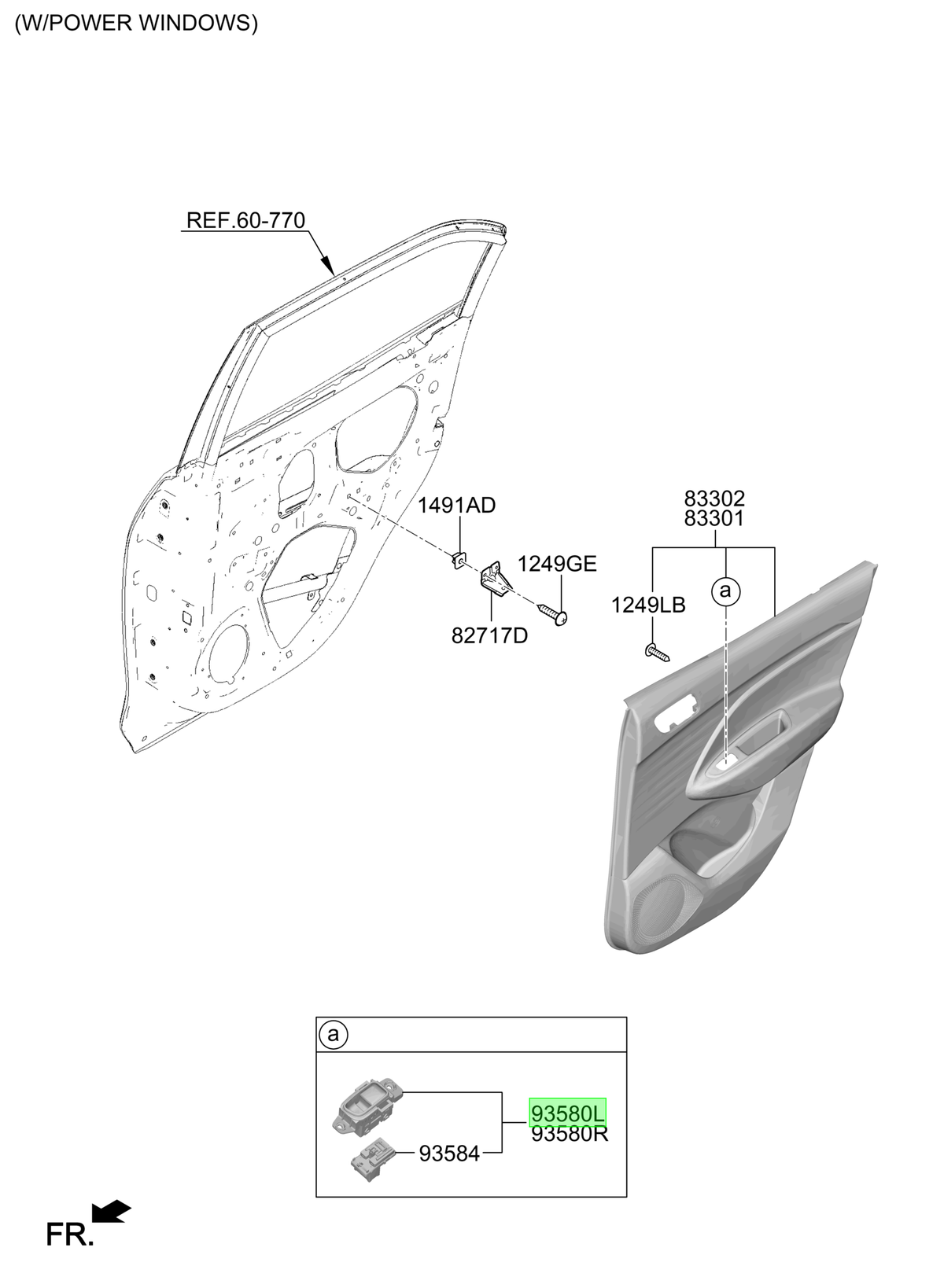 Vidrio Pta. Tras. Der. Rh Orig. Para Hyundai Atos 2019-2023