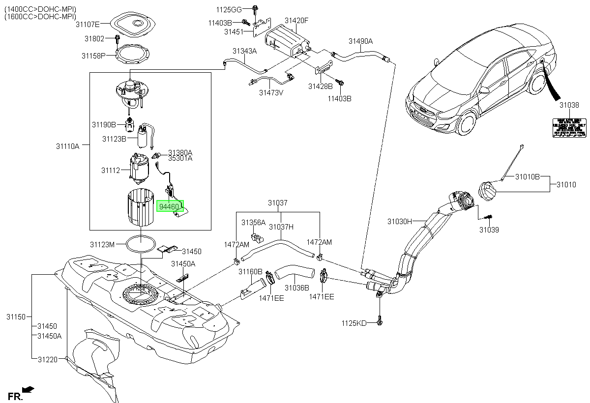 Flotador Estanque Original Para Kia Rio 2012-2018