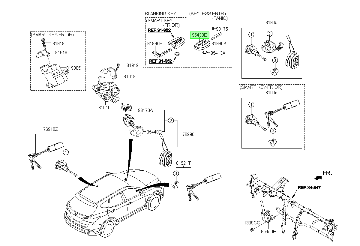 Control Alarma Original Para Hyundai Santa Fe 2015-2020