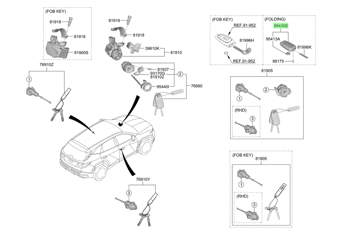 Llave Inteligente Original Para Hyundai Tucson 2020-2025
