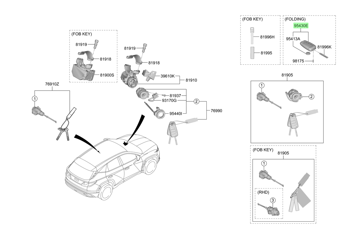 Llave Inteligente Original Para Hyundai Tucson 2023-2025