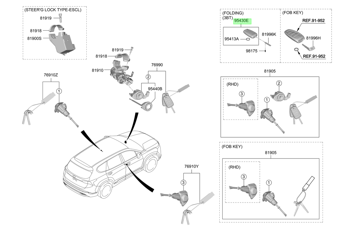 Llave Inteligente Orig. Para Hyundai Santa Fe Desde 2018