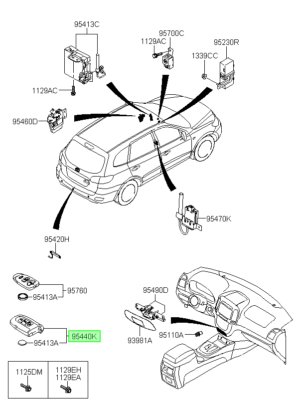 Control Alarma Original Para Hyundai Santa Fe 2009-2013