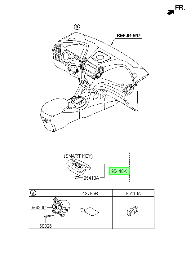 Llave Inteligente Orig. Para Hyundai Santa Fe 2013-2018