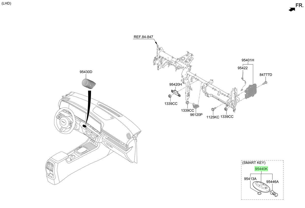 Llave Inteligente Original Para Hyundai Kona 2023-2025