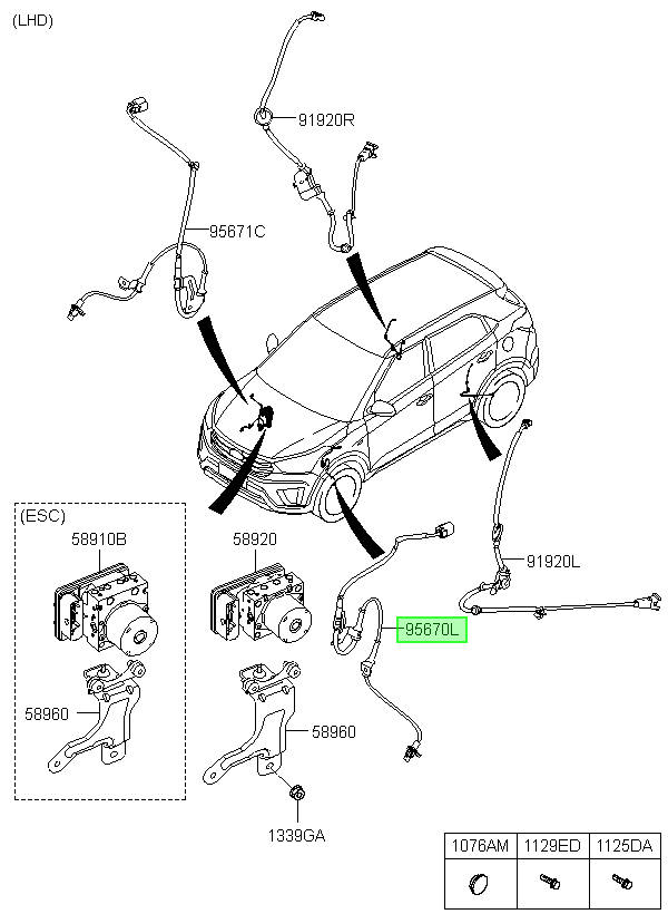 Sensor Abs Original Para Hyundai Creta 2015-2021