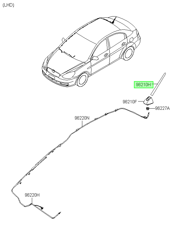 Varilla Antena Original Para Hyundai I30 2006-2012