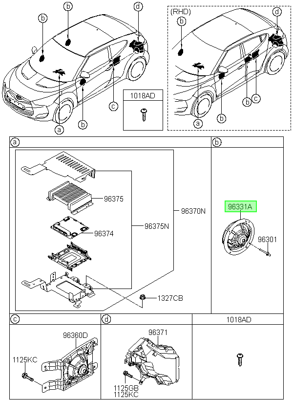 Parlante Original Para Hyundai Veloster 2011-2018