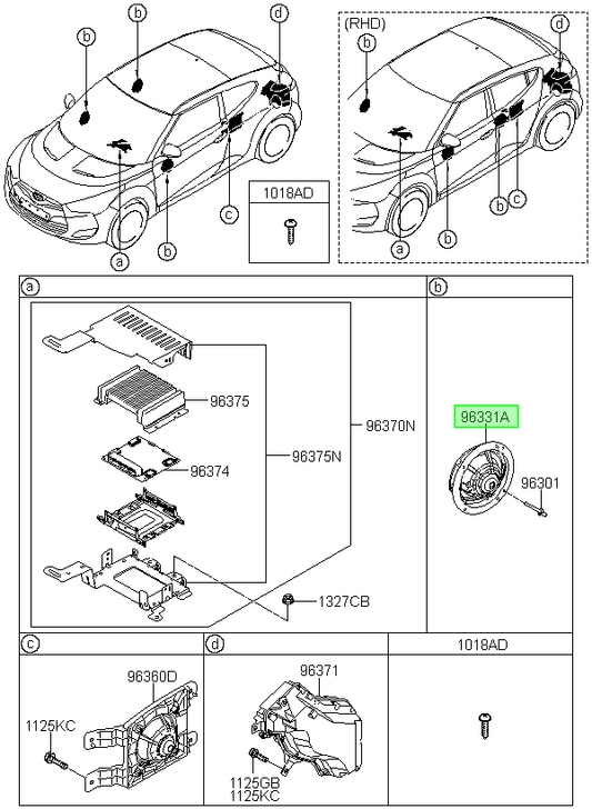 Parlante Original Para Hyundai Veloster 2011-2018