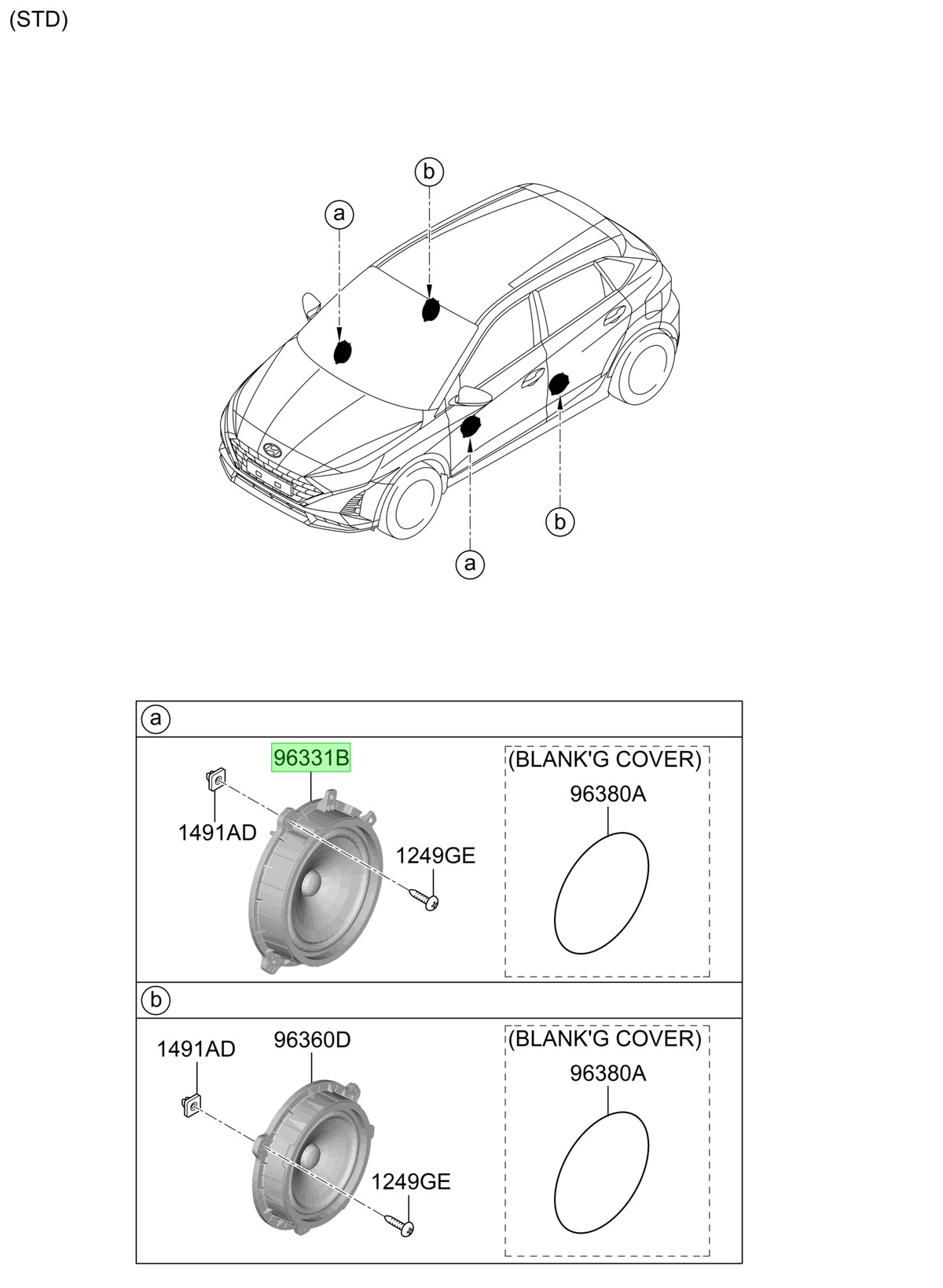Parlante Original Para Hyundai I20 2020-2025
