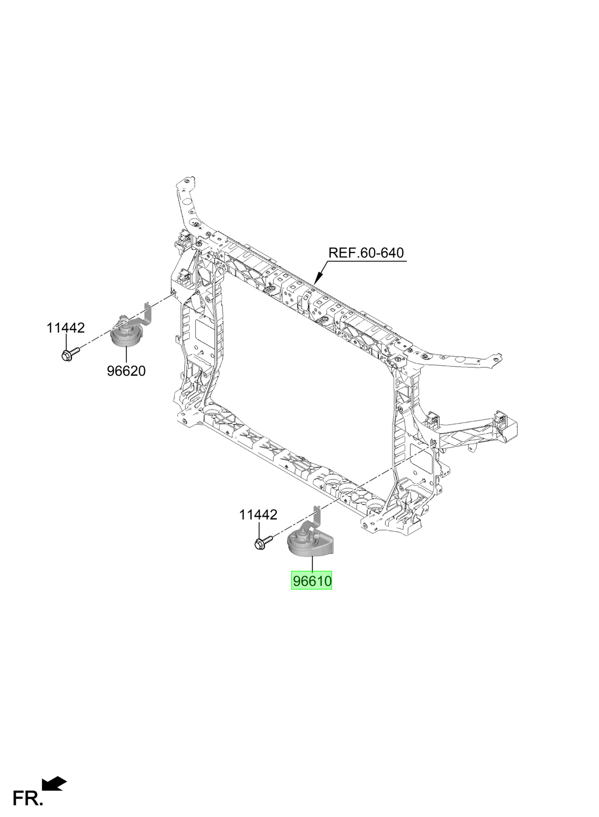 Bocina Tono Bajo Original Para Hyundai Santa Fe 2023-2025