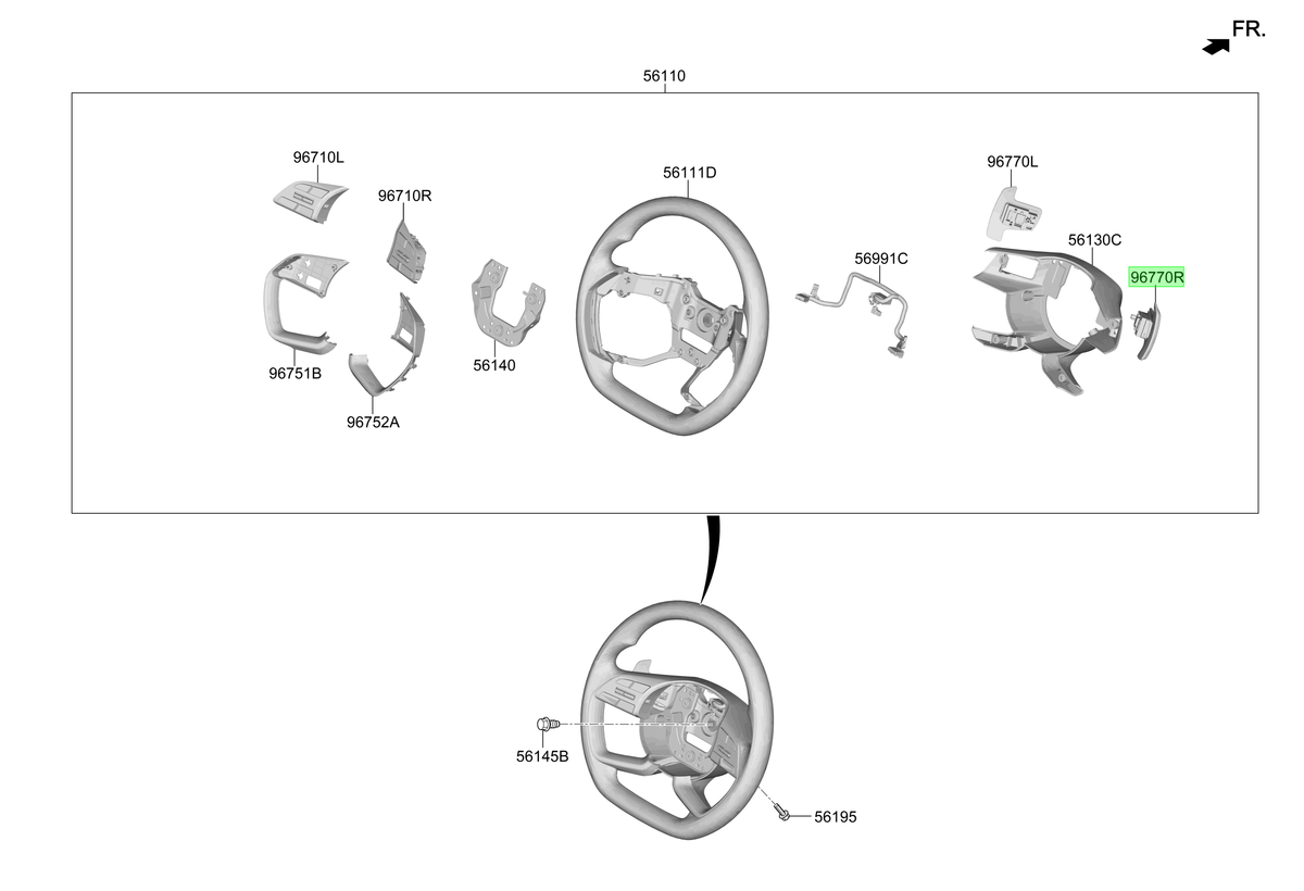 Paleta Rh Original Para Hyundai Creta 2020-2025