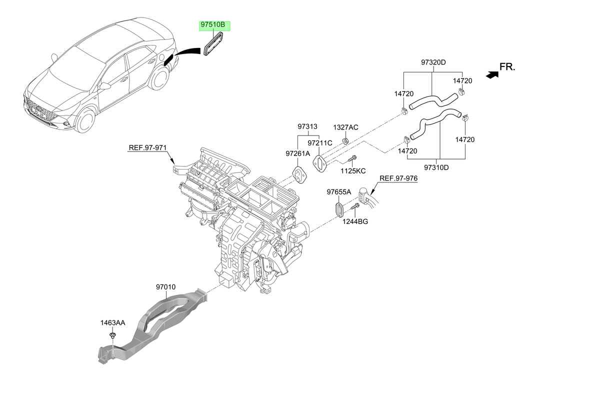 Rejilla Original Para Hyundai Accent 2017-2024