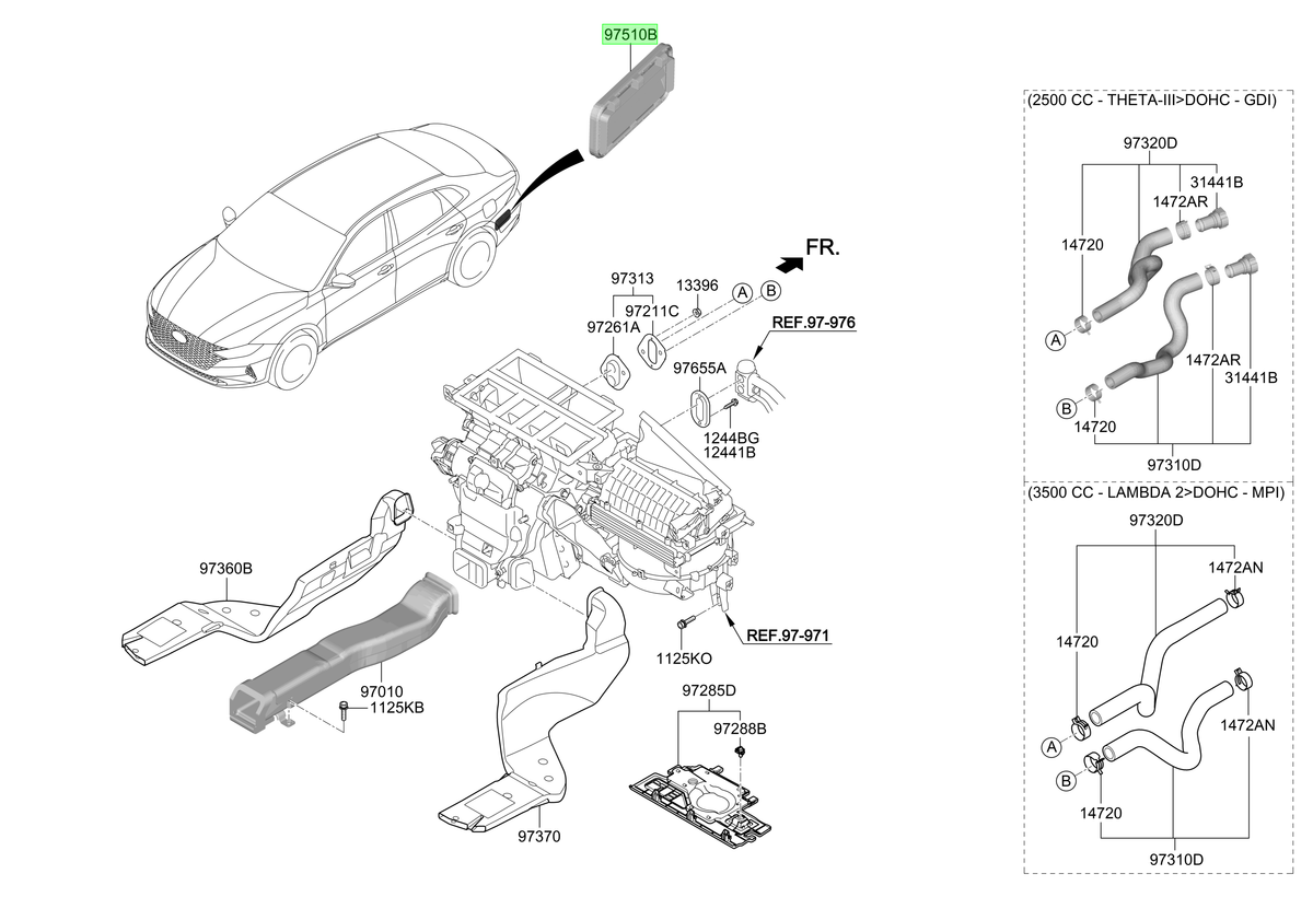 Rejilla Ventilación Original Para Hyundai Sonata 2019-2025