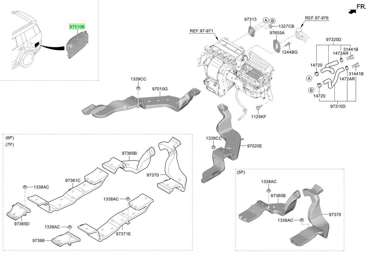 Rejilla Ventilación Original Para Hyundai Santa Fe 2023-2025