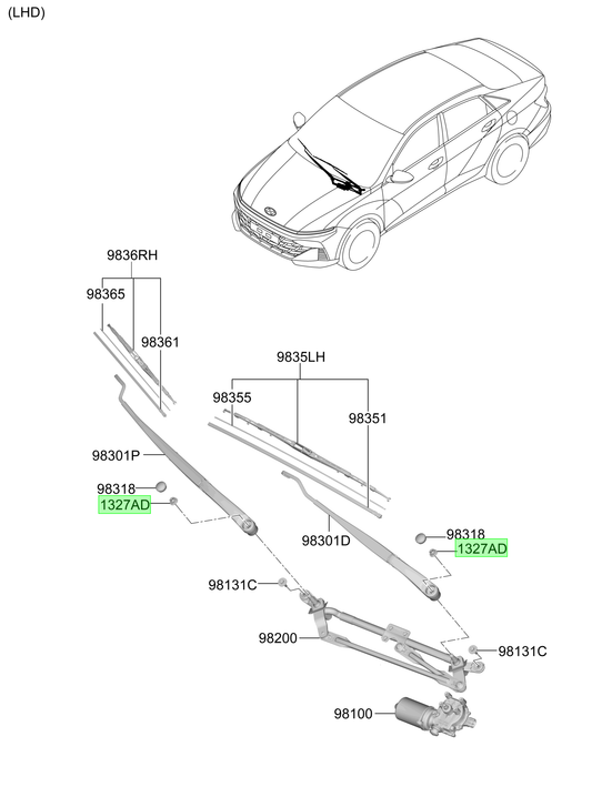 Tuerca Brazo Plumilla Original Para Kia Carnival 2005-2015
