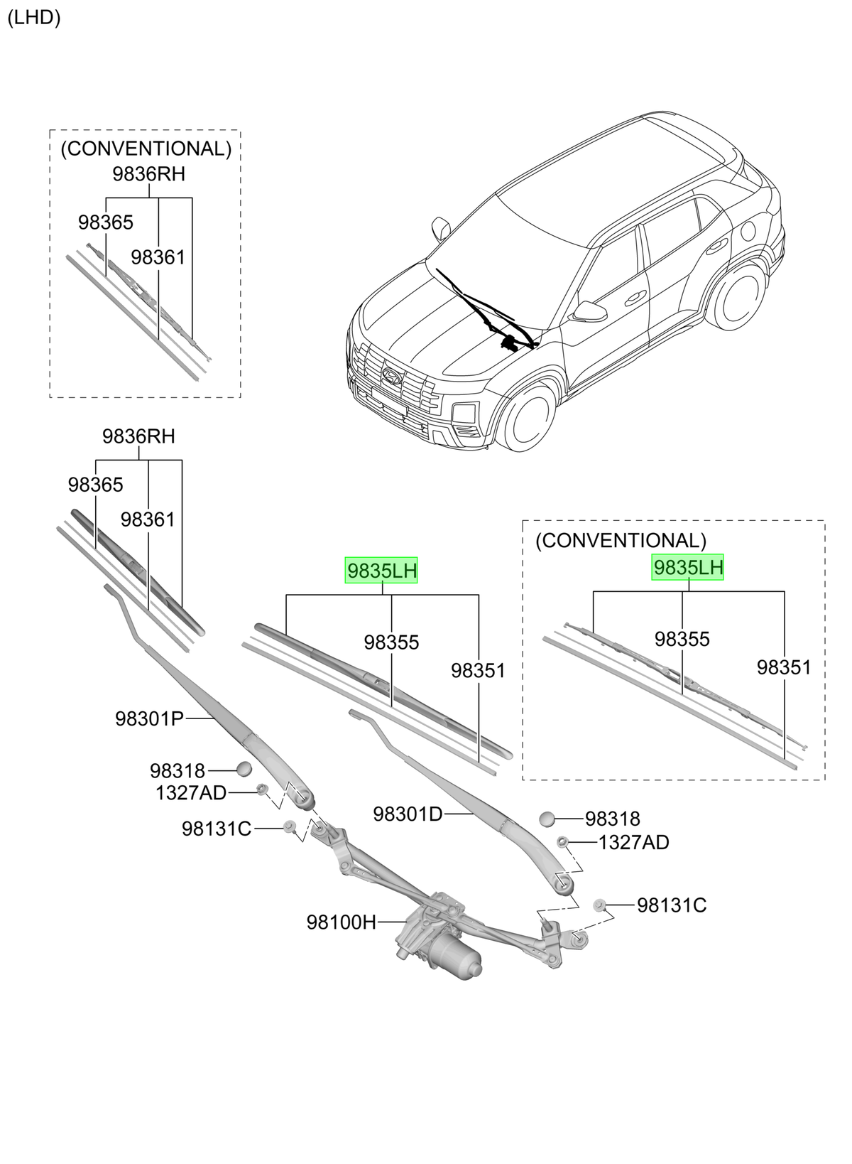 Plumilla Izq. Lh Original Para Hyundai Creta 2021-2025