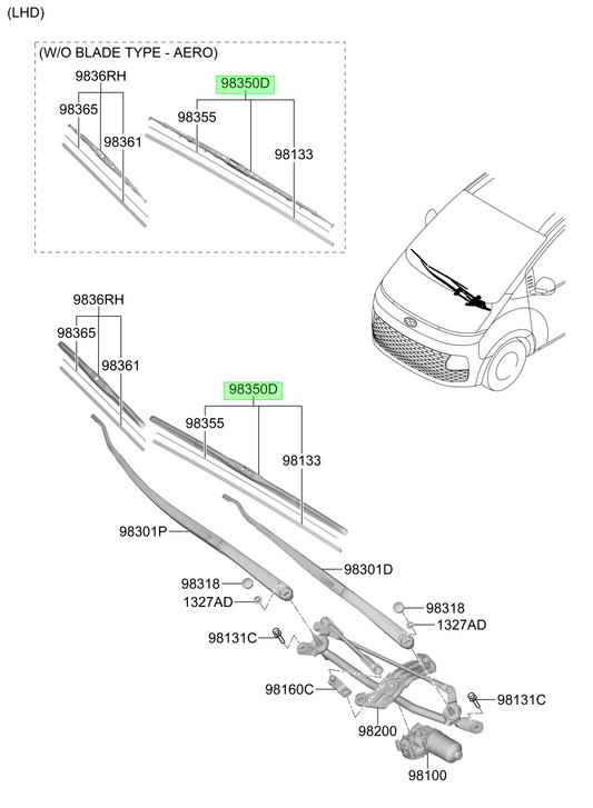 Plumilla Izq. Lh Original Para Hyundai Staria 2021-2025