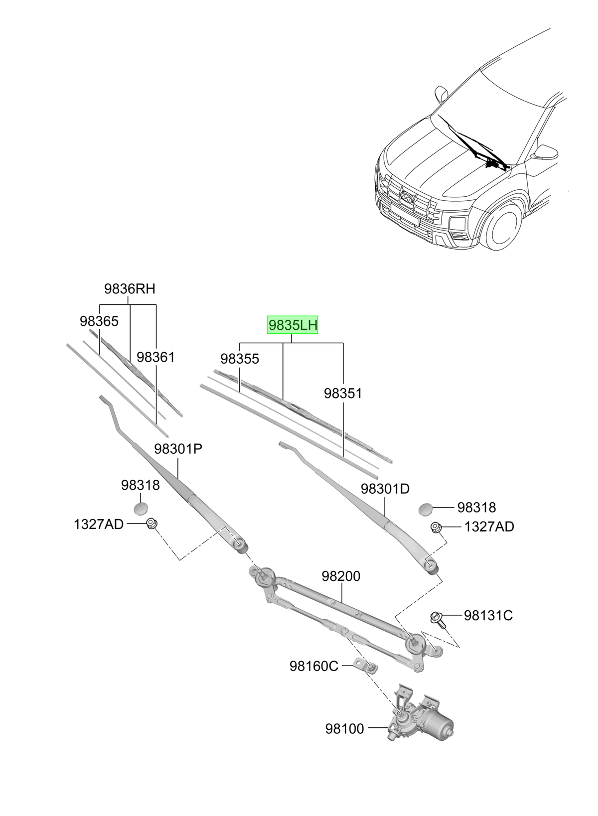 Plumilla Del. Izq. Original Para Hyundai Creta 2020-2025