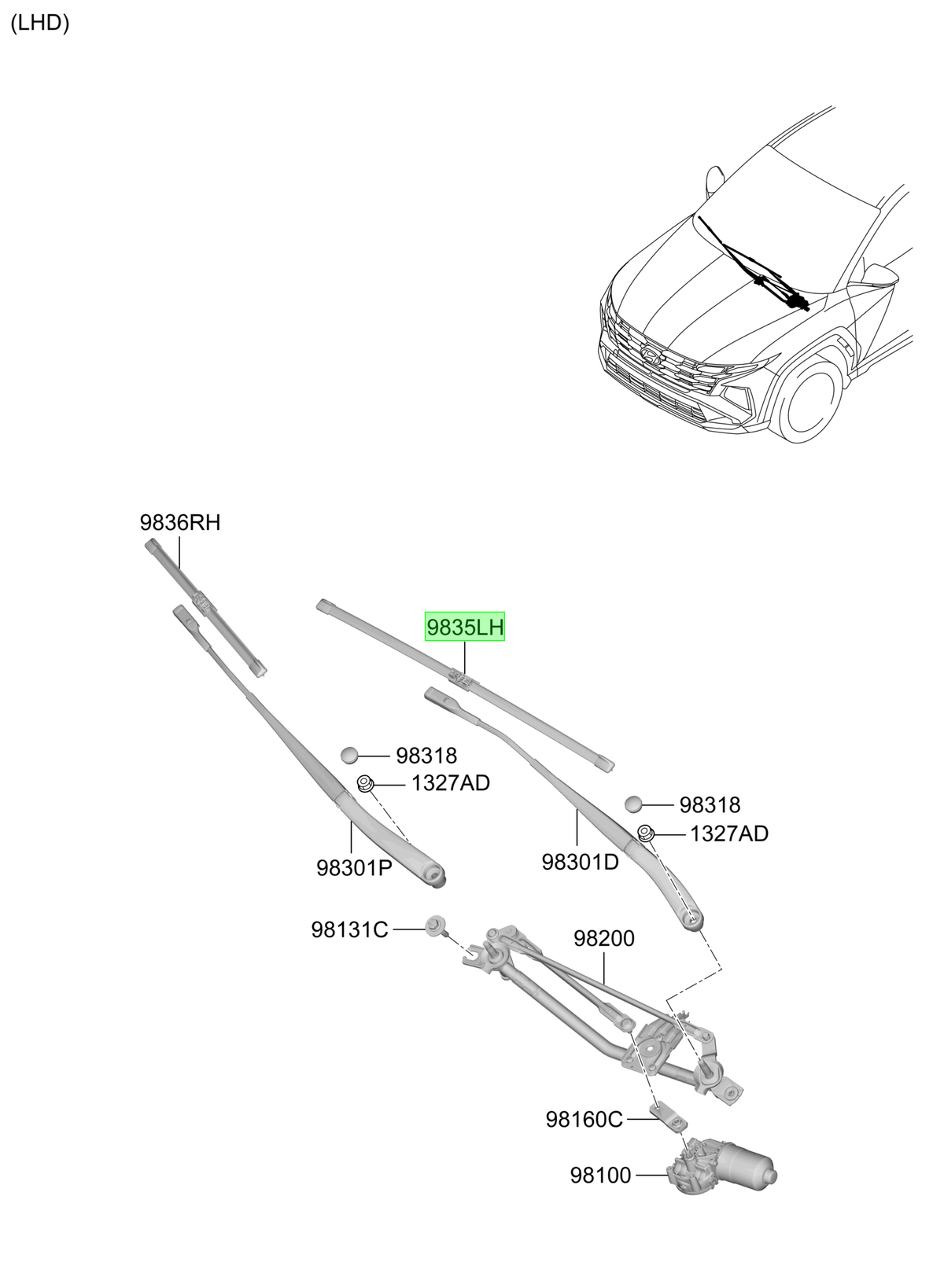 Plumilla Izq. Lh Original Para Hyundai Tucson 2020-2025