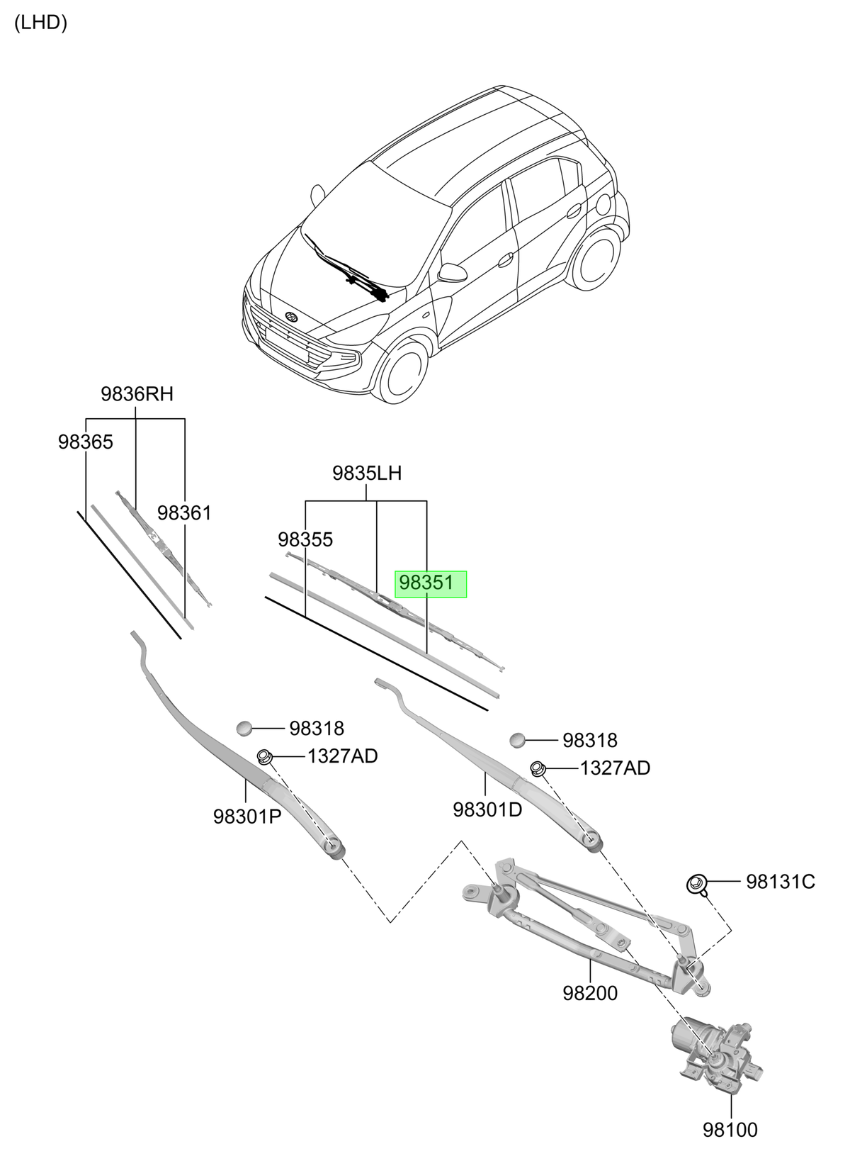 Plumilla Izq. Lh Original Para Hyundai Atos 2019-2023