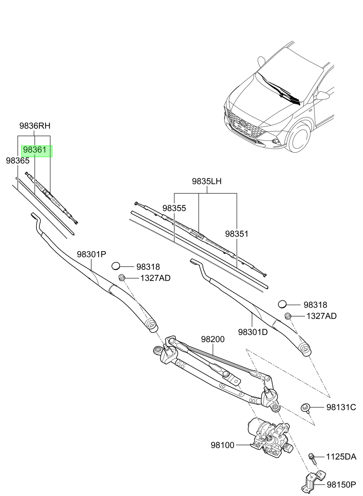 Plumilla Der. Rh Original Para Hyundai Atos 2019-2023