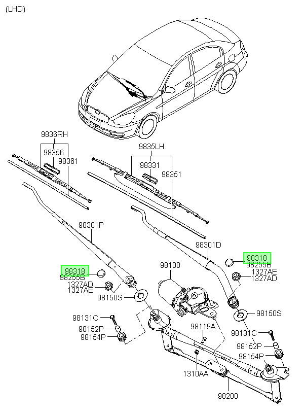 Tapa Tuerca Brazo Original Para Hyundai Elantra 2006-2015