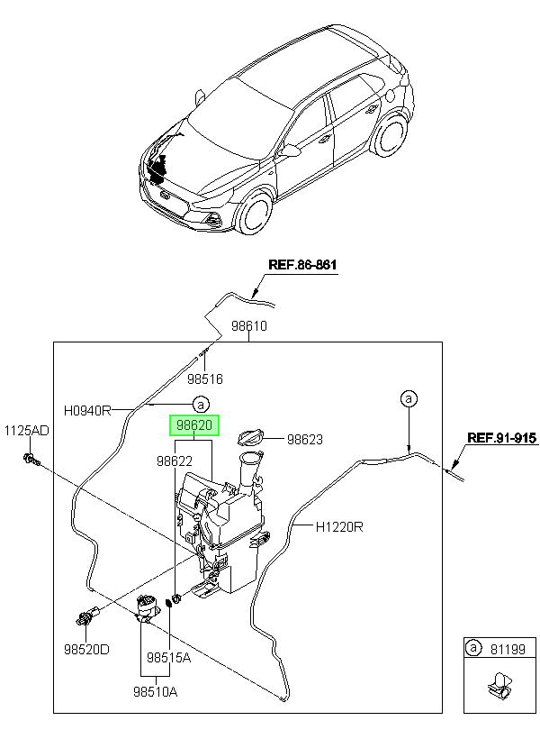 Deposito Agua Li A Orig. Para Hyundai I30 Desde 2017