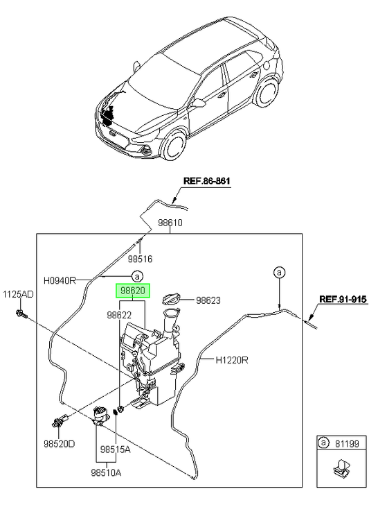 Deposito Agua Li A Orig. Para Hyundai I30 Desde 2017