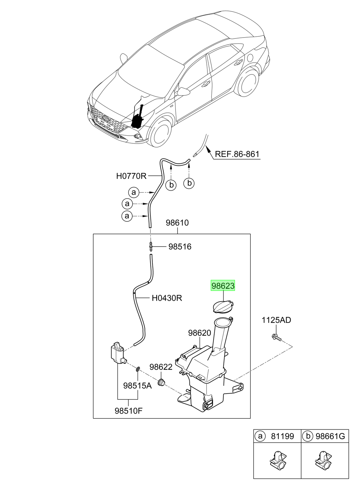 Tapa Depósito L/parab. Orig. Para Hyundai Accent 2017-2024