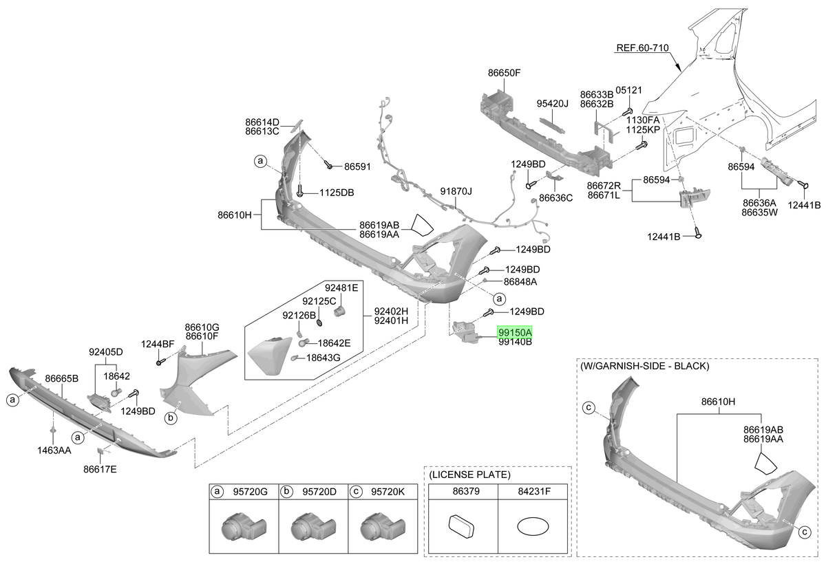 Sensor Radar Der. Rh Original Para Hyundai Kona 2023-2025