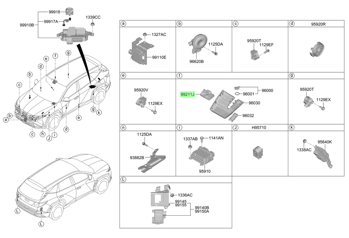 Cámara Del. Original Para Hyundai Tucson 2022-2025